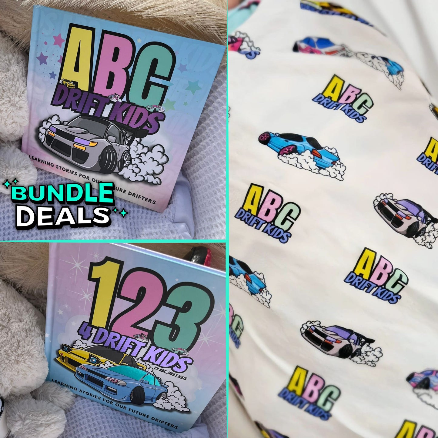 BABY BUNDLE - ABC & 123 Books + Swaddle